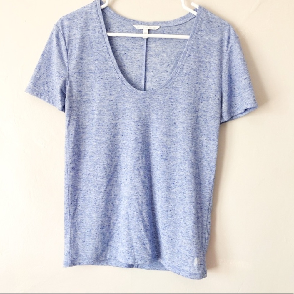 Victoria’s Secret Heathered Blue Scoop Neck TShirt